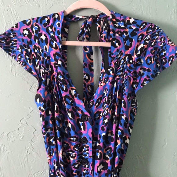 Leopard print jumpsuit tie waist - Picture 2 of 5